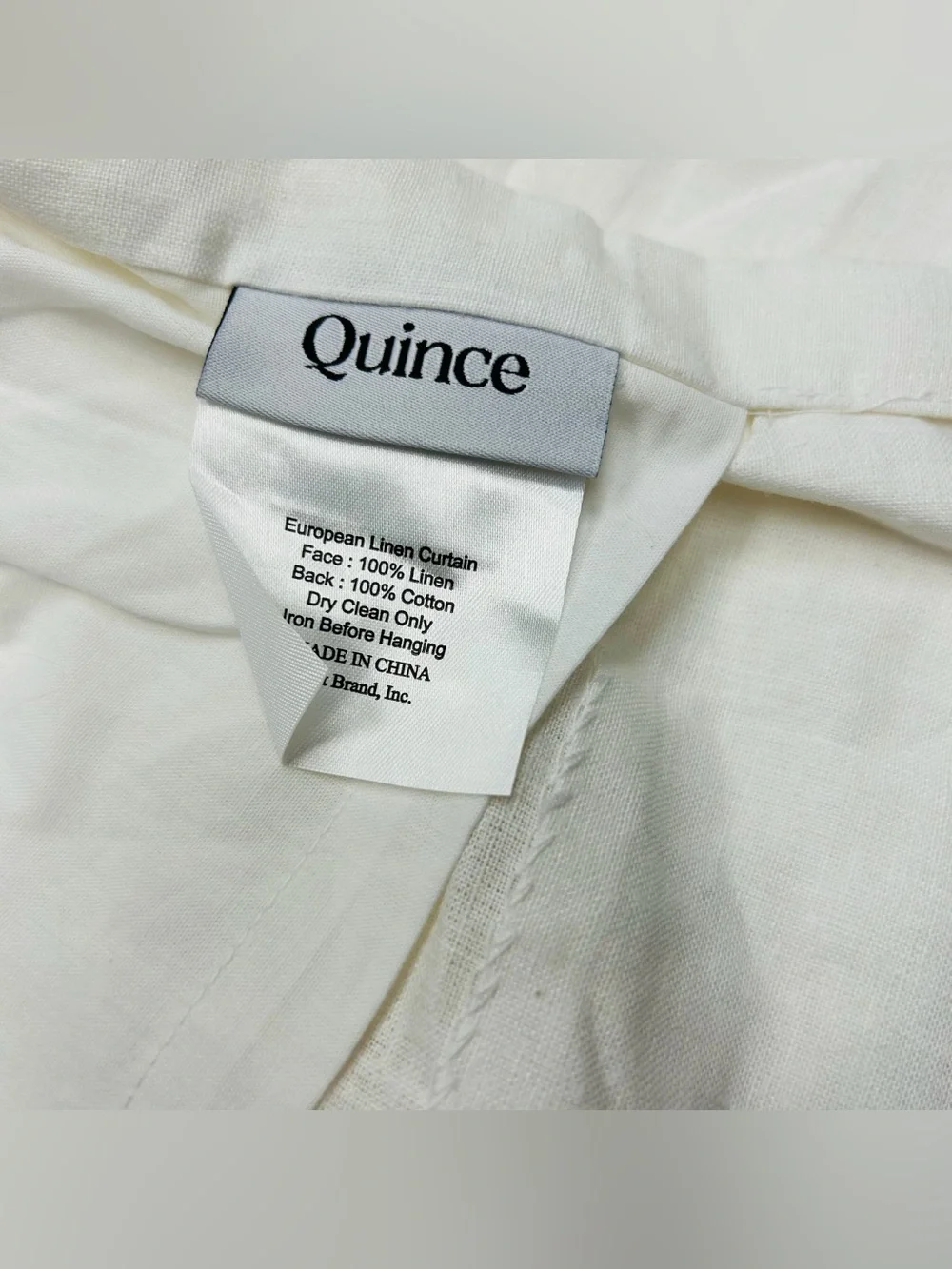 QUINCE Set Of 2 48x108 European Linen Curtains White 9057